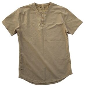 BYLT Mens Size M Drop Cut Henley LUX Short Sleeve Polka Dot Shirt